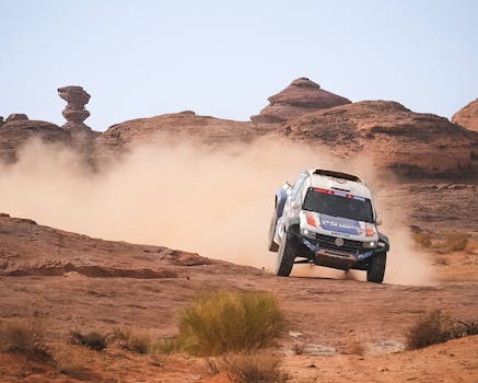 Jeep racing in action