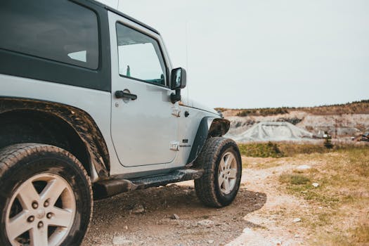 Jeep on a rocky trail