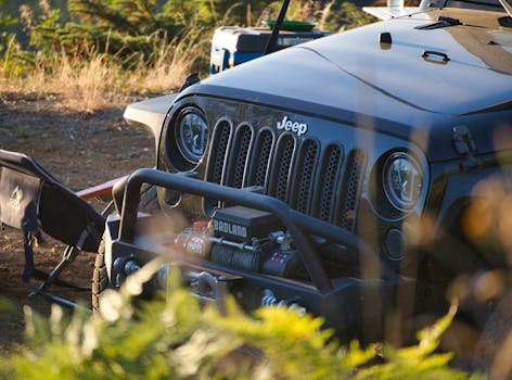 off-road Jeep with functional grill