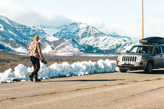 Canadian Jeep in winter conditions