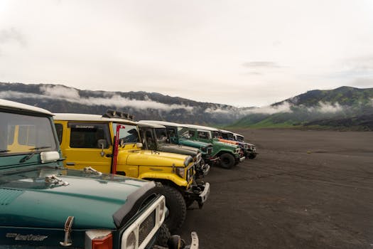 Jeep in rugged terrain