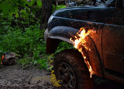 Jeep in a safe off-road setting
