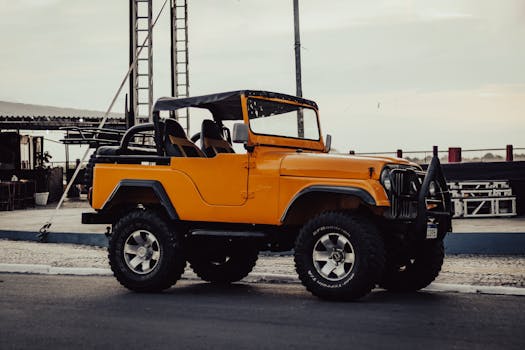 customized jeep with off-road accessories